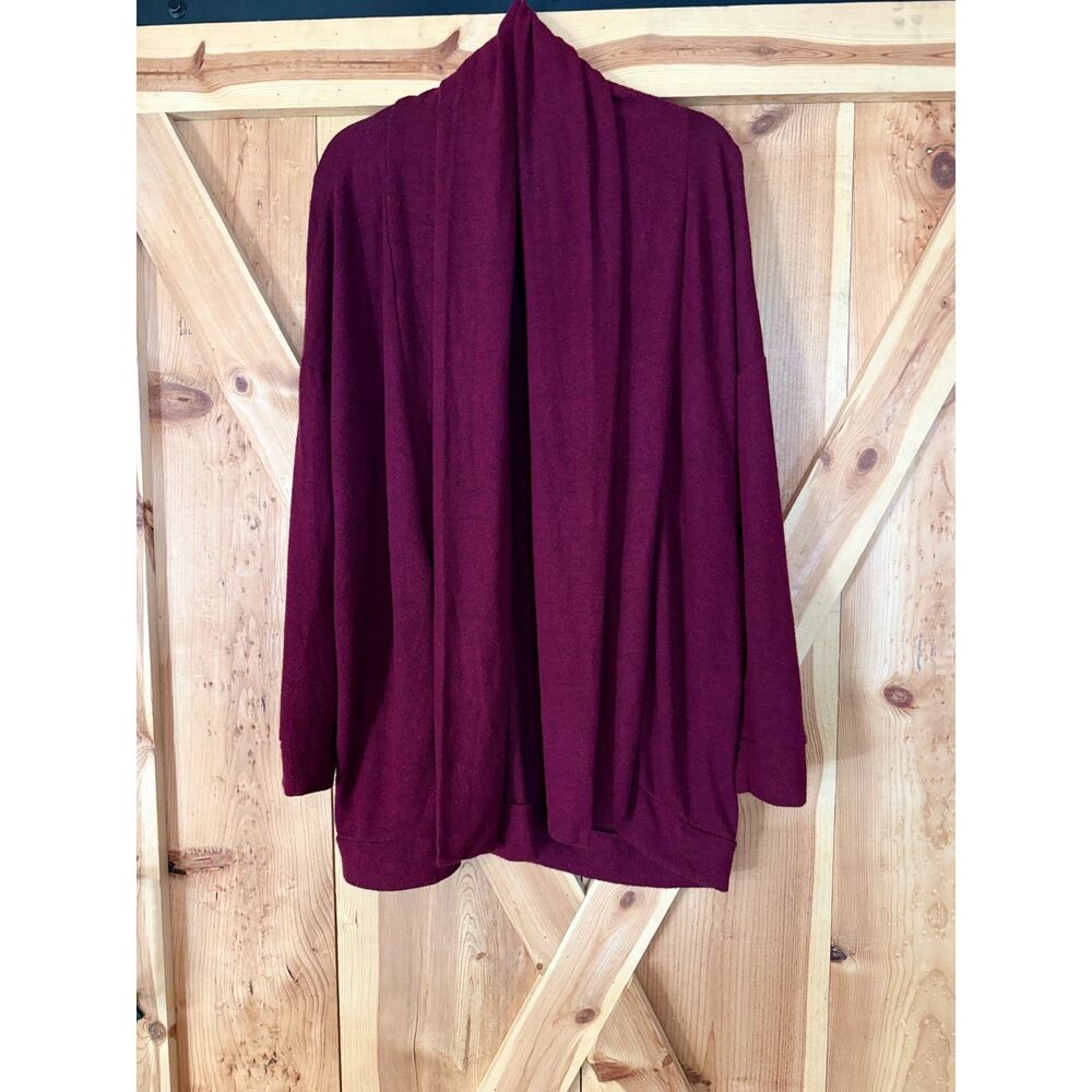 Rue21 Womens Large Burgundy Open Front Cardigan Boho Whimsigoth Knit Sweater